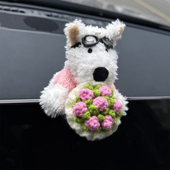 Λούτρινο διακοσμητικό αυτοκινήτου με West Highland White Terrier, μοντέρνο στυλ, μάρκα Shuai hao, μοντέλο γενικής χρήσης