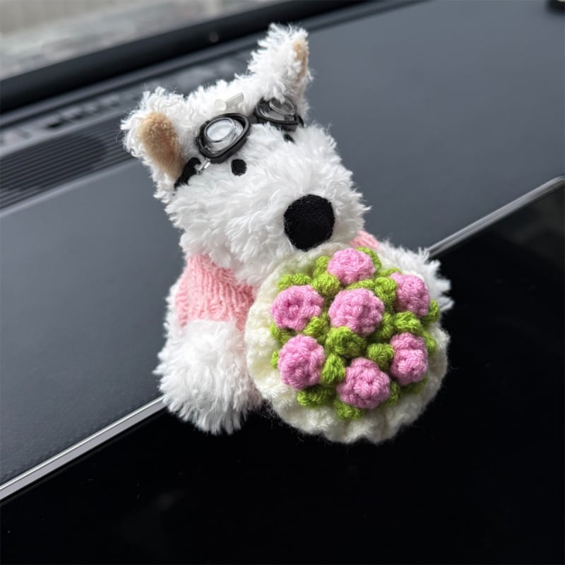 Λούτρινο διακοσμητικό αυτοκινήτου με West Highland White Terrier, μοντέρνο στυλ, μάρκα Shuai hao, μοντέλο γενικής χρήσης