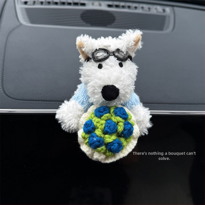 Auto sisekujunduse plüüskoer dekoratiivne ese – West Highland White Terrier, kaasaegne stiil, bränd Shuai hao, universaalne mudel