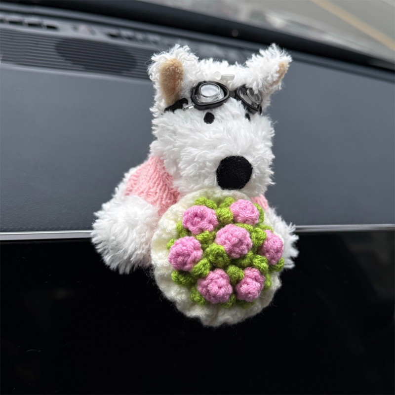 Λούτρινο διακοσμητικό αυτοκινήτου με West Highland White Terrier, μοντέρνο στυλ, μάρκα Shuai hao, μοντέλο γενικής χρήσης