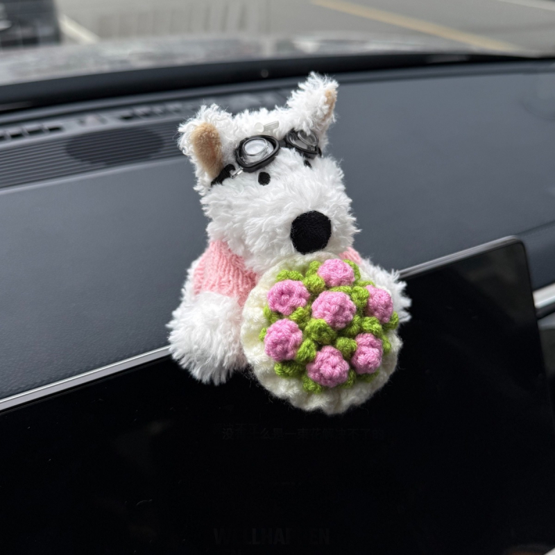 Λούτρινο διακοσμητικό αυτοκινήτου με West Highland White Terrier, μοντέρνο στυλ, μάρκα Shuai hao, μοντέλο γενικής χρήσης