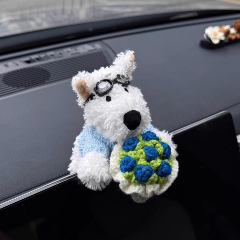 Λούτρινο διακοσμητικό αυτοκινήτου με West Highland White Terrier, μοντέρνο στυλ, μάρκα Shuai hao, μοντέλο γενικής χρήσης