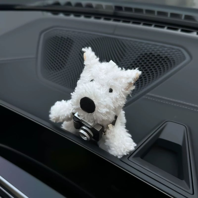 Λούτρινο διακοσμητικό αυτοκινήτου με West Highland White Terrier, μοντέρνο στυλ, μάρκα Shuai hao, μοντέλο γενικής χρήσης