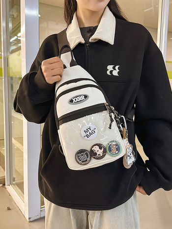 Nylon keresztpántos táska cipzárral, puha belsővel, poliészter béléssel, telefonzseb