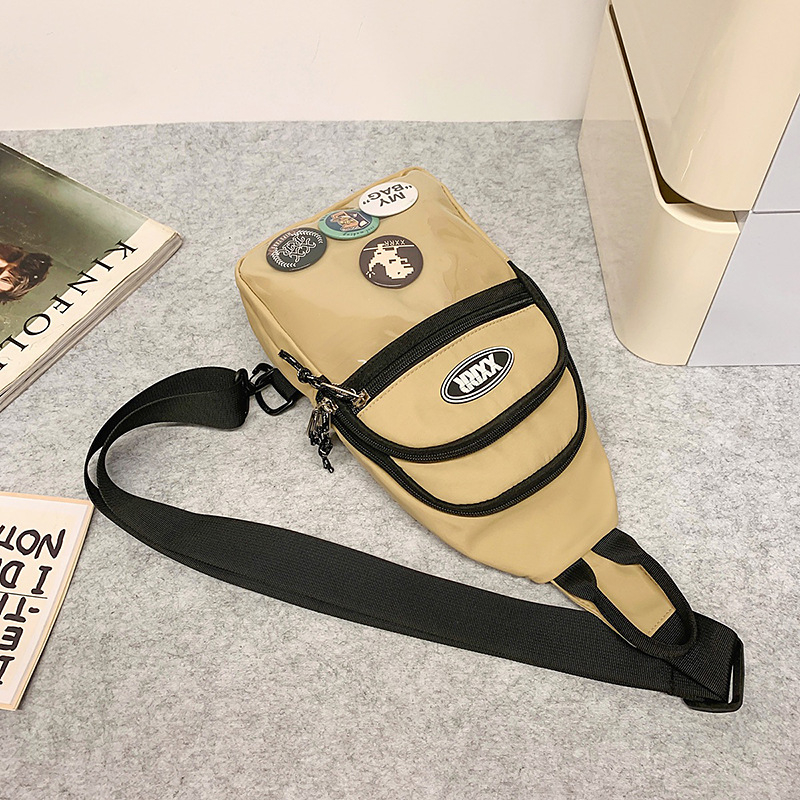 Nylon keresztpántos táska cipzárral, puha belsővel, poliészter béléssel, telefonzseb