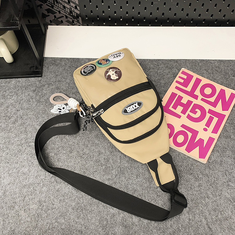 Nylon keresztpántos táska cipzárral, puha belsővel, poliészter béléssel, telefonzseb