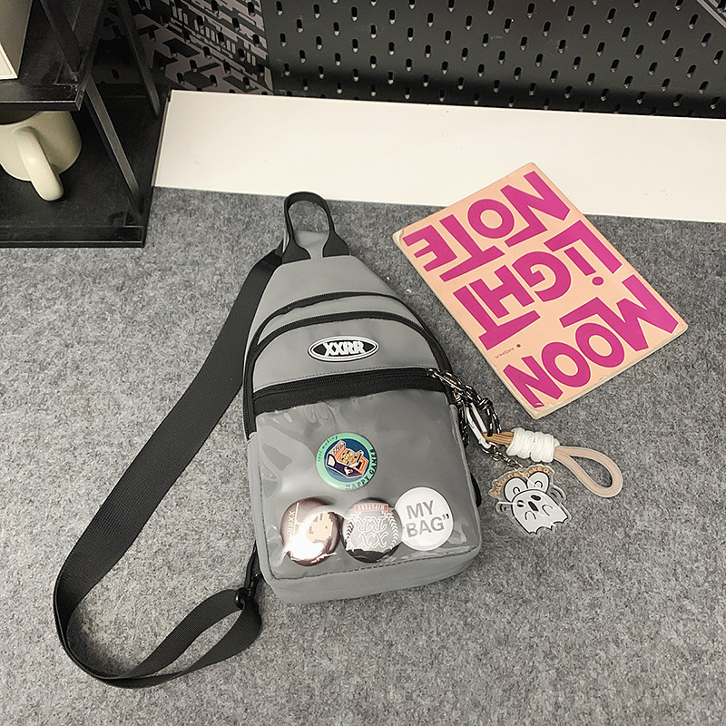 Nylon keresztpántos táska cipzárral, puha belsővel, poliészter béléssel, telefonzseb