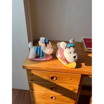 Плюшена висулка за чанта с кученце, стил детска карикатура, животински принт, материал Velvet, Пролет 2025.