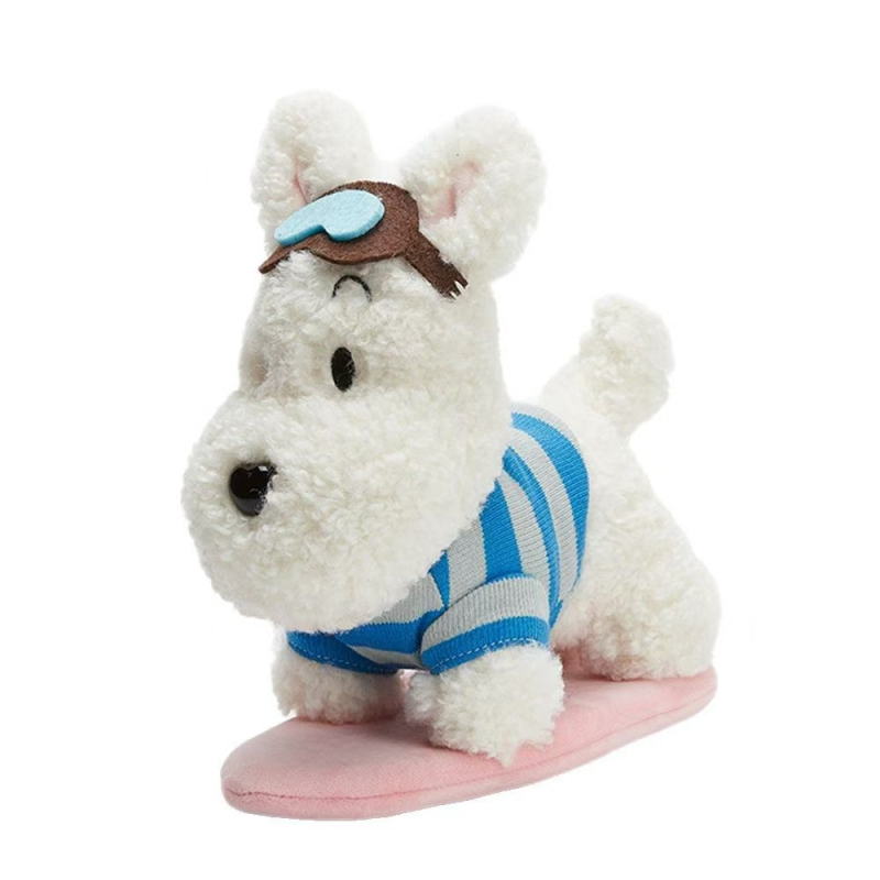 Плюшена висулка за чанта с кученце, стил детска карикатура, животински принт, материал Velvet, Пролет 2025.