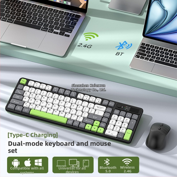 Bezdrôtový set klávesnice a myši s Bluetooth, nabíjateľný, USB rozhrania pre klávesnicu a myš, pre stolný počítač a notebook