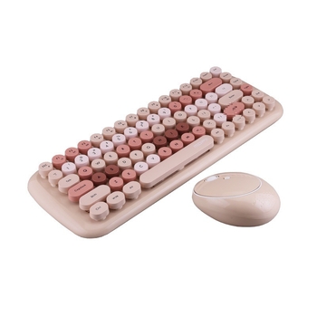 Мини офисен безжичен комплект клавиатура и мишка, модел CANDY, 1600 dpi, ергономичен, водоустойчив