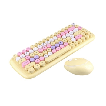 Мини офисен безжичен комплект клавиатура и мишка, модел CANDY, 1600 dpi, ергономичен, водоустойчив