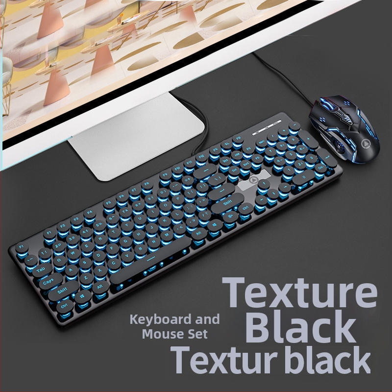 V8 káblový set klávesnice a myši, USB rozhranie, podsvietenie, ergonomický dizajn, kábel dĺžka 1,6 m