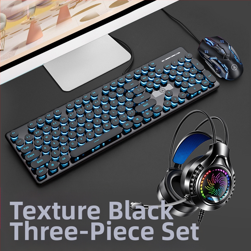 V8 káblový set klávesnice a myši, USB rozhranie, podsvietenie, ergonomický dizajn, kábel dĺžka 1,6 m