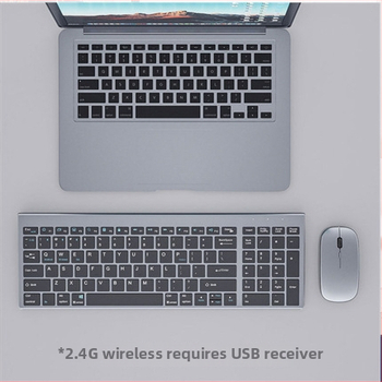 Bežični set tipkovnice i miša s Bluetoothom s dvostrukim načinom — izrazito tanak, tih rad, 1600 DPI, USB i Bluetooth sučelja, vodootporan, ergonomski