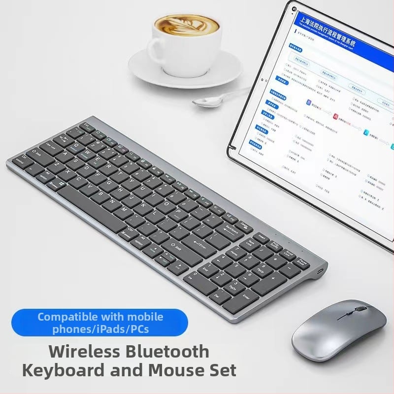 Bežični set tipkovnice i miša s Bluetoothom s dvostrukim načinom — izrazito tanak, tih rad, 1600 DPI, USB i Bluetooth sučelja, vodootporan, ergonomski
