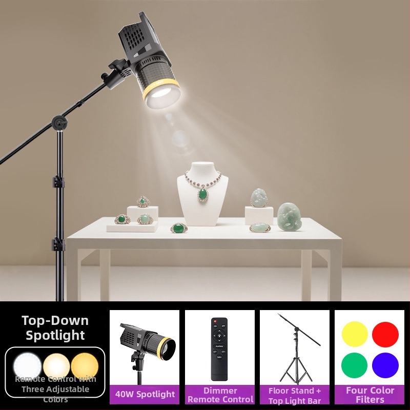 Lumină LED pentru fotografierea bijuteriilor, trei temperaturi de culoare, 10–50W, 220V, montare verticală