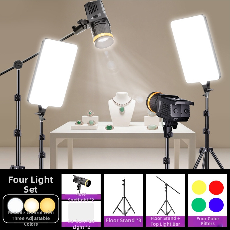 Lumină LED pentru fotografierea bijuteriilor, trei temperaturi de culoare, 10–50W, 220V, montare verticală