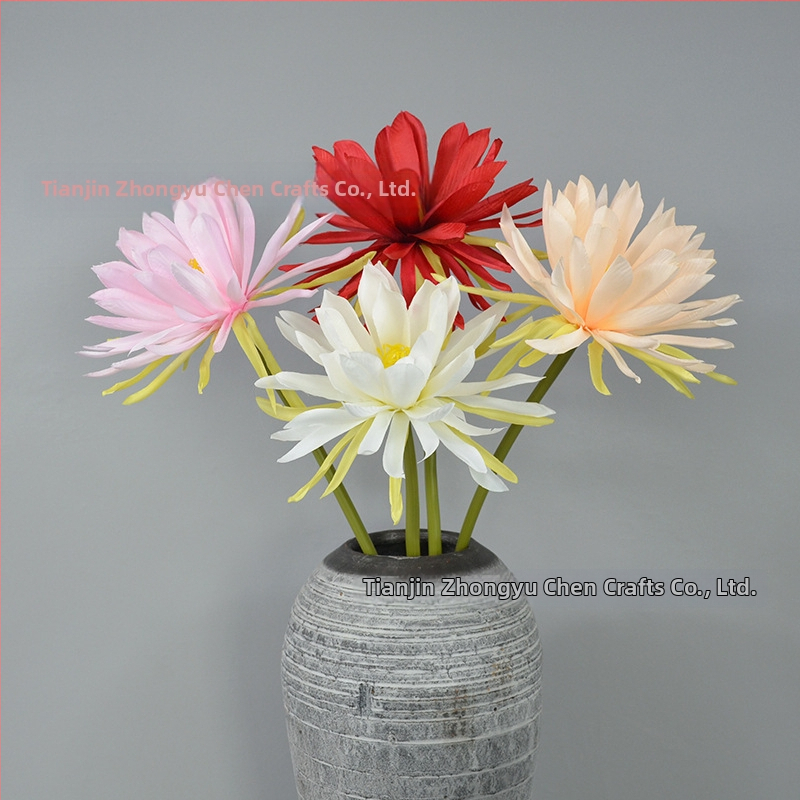 Umelý Epiphyllum kvet s jednou vetvou, rekvizita na fotografovanie, svadbu a domovú výzdobu; Materiál: hodvábne kvety; Spracovanie: styling, reliéf; Model 18904525367