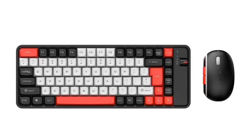 Bežični Bluetooth dvostruko-modni mehanički set tipkovnice i miša, PBT tipke, 1600dpi, ergonomski, vodootporan