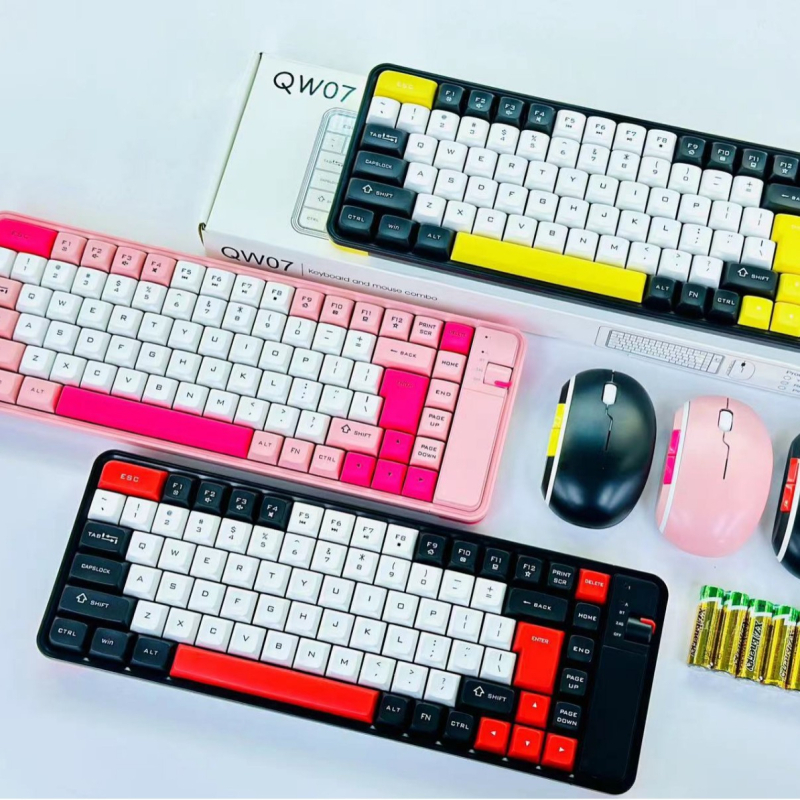 Bežični Bluetooth dvostruko-modni mehanički set tipkovnice i miša, PBT tipke, 1600dpi, ergonomski, vodootporan