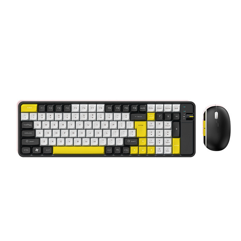 Bežični Bluetooth dvostruko-modni mehanički set tipkovnice i miša, PBT tipke, 1600dpi, ergonomski, vodootporan