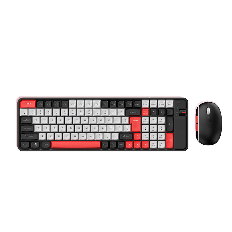 Bežični Bluetooth dvostruko-modni mehanički set tipkovnice i miša, PBT tipke, 1600dpi, ergonomski, vodootporan