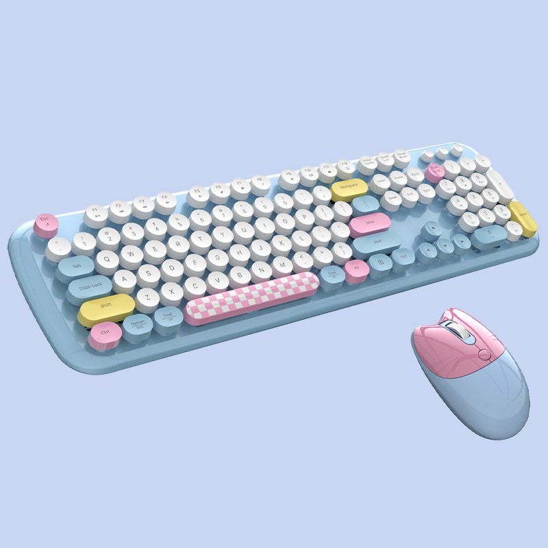 MOFII Zero Bežični set tipkovnice i miša – USB sučelja, 1600dpi optički senzor, ergonomski, vodootporan, za ured/prijenosno računalo