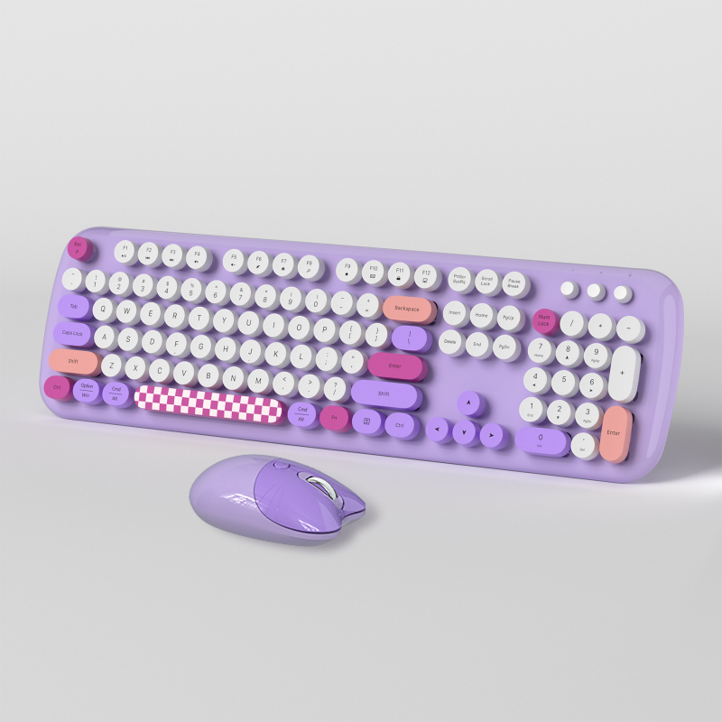 MOFII Zero Bežični set tipkovnice i miša – USB sučelja, 1600dpi optički senzor, ergonomski, vodootporan, za ured/prijenosno računalo