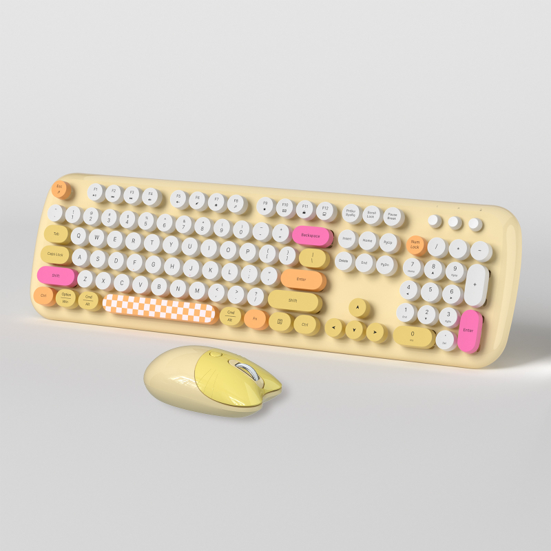 MOFII Zero Bežični set tipkovnice i miša – USB sučelja, 1600dpi optički senzor, ergonomski, vodootporan, za ured/prijenosno računalo