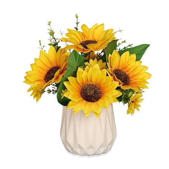 Napraforgó művirág - Vezetékkel szőtt szerkezet, esküvői dekoráció, nappali és étkező dísze