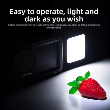 LED kruhové svetlo pre fotografovanie, kompaktné videové svetlo, kompatibilné s DJI Action 345, model C129, výkon <10W, napätie 10V, ručné použitie