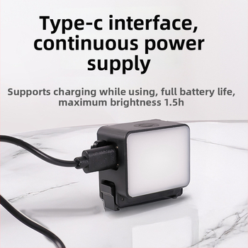 LED kruhové svetlo pre fotografovanie, kompaktné videové svetlo, kompatibilné s DJI Action 345, model C129, výkon <10W, napätie 10V, ručné použitie