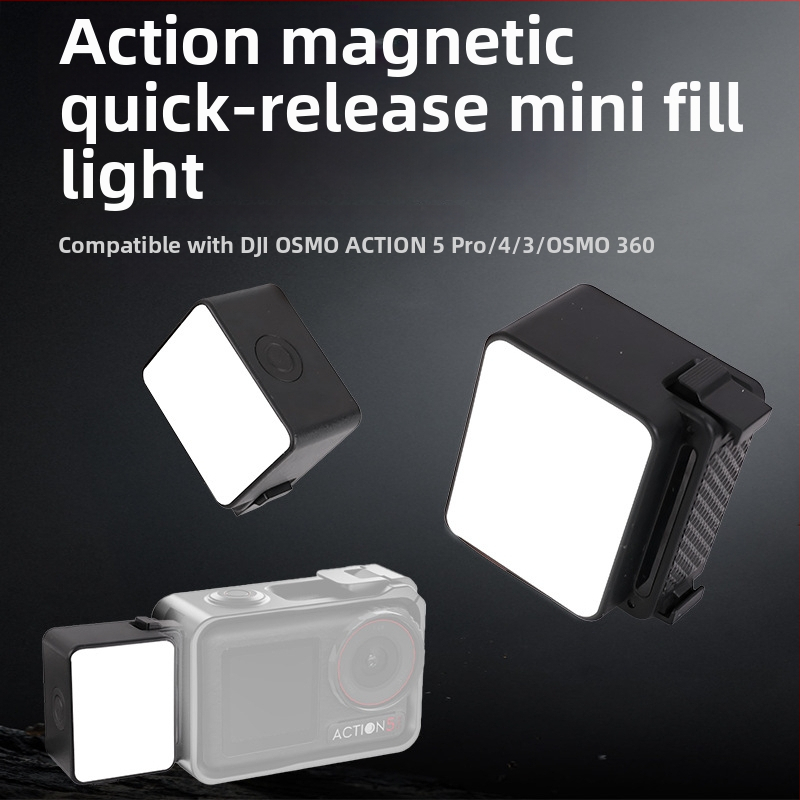 LED kruhové svetlo pre fotografovanie, kompaktné videové svetlo, kompatibilné s DJI Action 345, model C129, výkon <10W, napätie 10V, ručné použitie