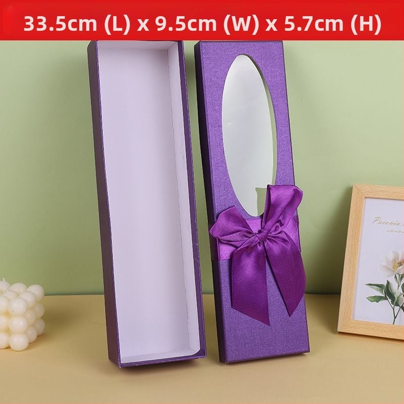 Подаръчна кутия за цветя с кръстовиден възел, правоъгълна форма, букет рози