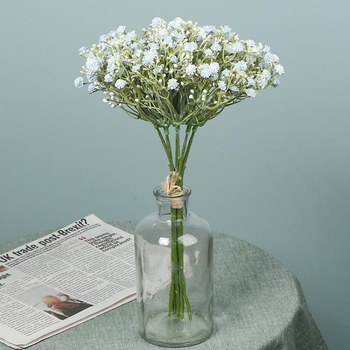 Saténová gipsofília kytica, Starry Sky odroda, namaľované a reliéfne detaily, lisovanie vstrekovaním, dekor pre domáce použitie a rekvizity na fotenie