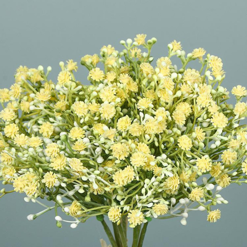 Saténová gipsofília kytica, Starry Sky odroda, namaľované a reliéfne detaily, lisovanie vstrekovaním, dekor pre domáce použitie a rekvizity na fotenie