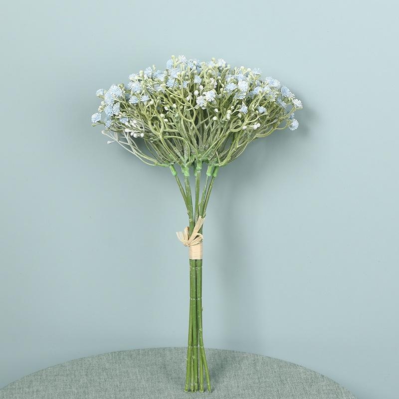 Saténová gipsofília kytica, Starry Sky odroda, namaľované a reliéfne detaily, lisovanie vstrekovaním, dekor pre domáce použitie a rekvizity na fotenie