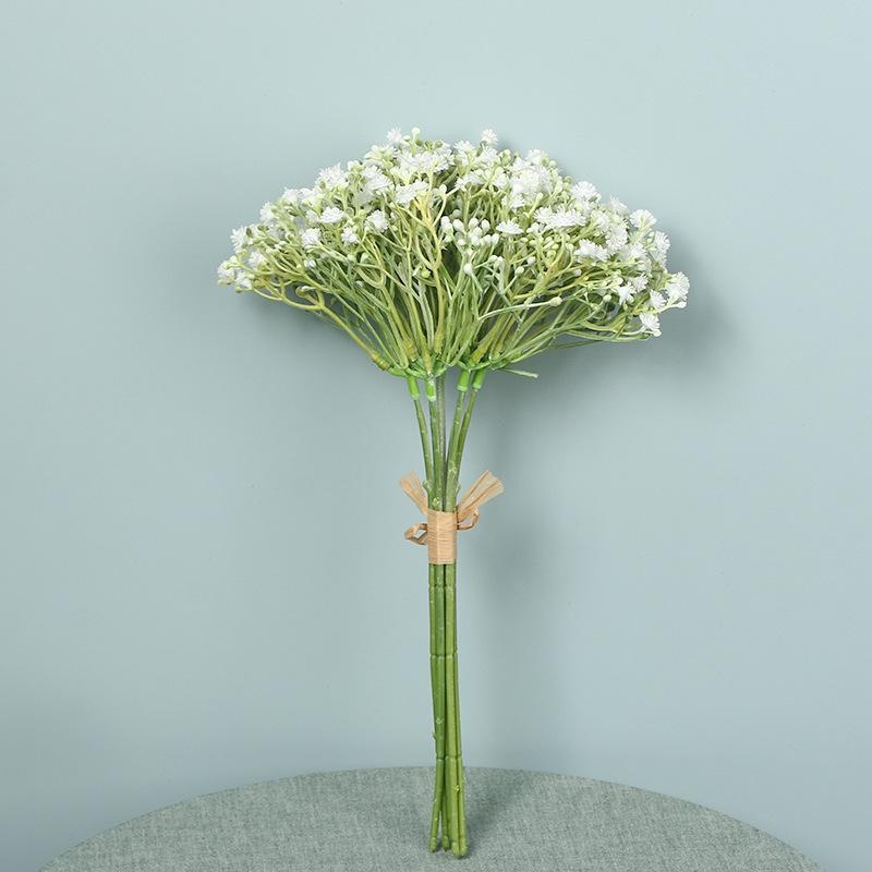 Saténová gipsofília kytica, Starry Sky odroda, namaľované a reliéfne detaily, lisovanie vstrekovaním, dekor pre domáce použitie a rekvizity na fotenie