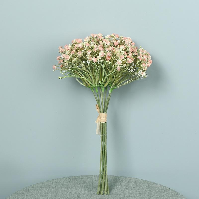 Saténová gipsofília kytica, Starry Sky odroda, namaľované a reliéfne detaily, lisovanie vstrekovaním, dekor pre domáce použitie a rekvizity na fotenie