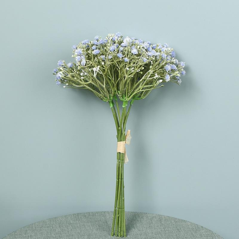 Saténová gipsofília kytica, Starry Sky odroda, namaľované a reliéfne detaily, lisovanie vstrekovaním, dekor pre domáce použitie a rekvizity na fotenie