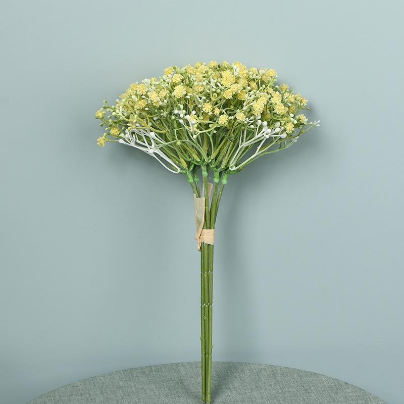 Saténová gipsofília kytica, Starry Sky odroda, namaľované a reliéfne detaily, lisovanie vstrekovaním, dekor pre domáce použitie a rekvizity na fotenie