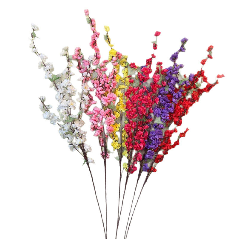 Hatágú barackvirágfa beltéri és kültéri dekorációhoz — szatén virágok, Kézművesség: Egyéb; Alkalmazás: Házi dekoráció/Tájépítés