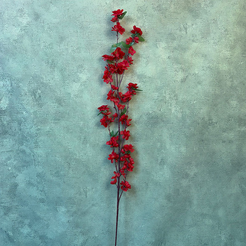 Hatágú barackvirágfa beltéri és kültéri dekorációhoz — szatén virágok, Kézművesség: Egyéb; Alkalmazás: Házi dekoráció/Tájépítés