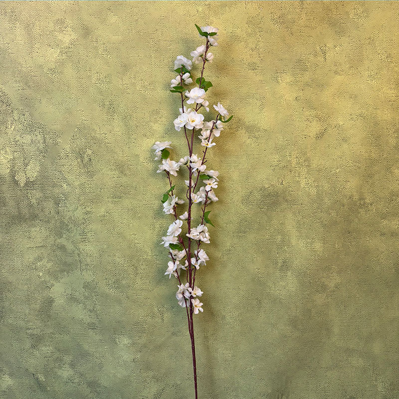 Hatágú barackvirágfa beltéri és kültéri dekorációhoz — szatén virágok, Kézművesség: Egyéb; Alkalmazás: Házi dekoráció/Tájépítés