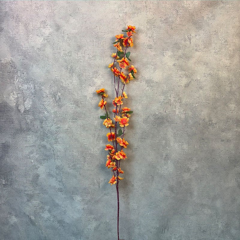 Hatágú barackvirágfa beltéri és kültéri dekorációhoz — szatén virágok, Kézművesség: Egyéb; Alkalmazás: Házi dekoráció/Tájépítés