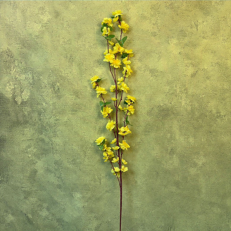 Hatágú barackvirágfa beltéri és kültéri dekorációhoz — szatén virágok, Kézművesség: Egyéb; Alkalmazás: Házi dekoráció/Tájépítés