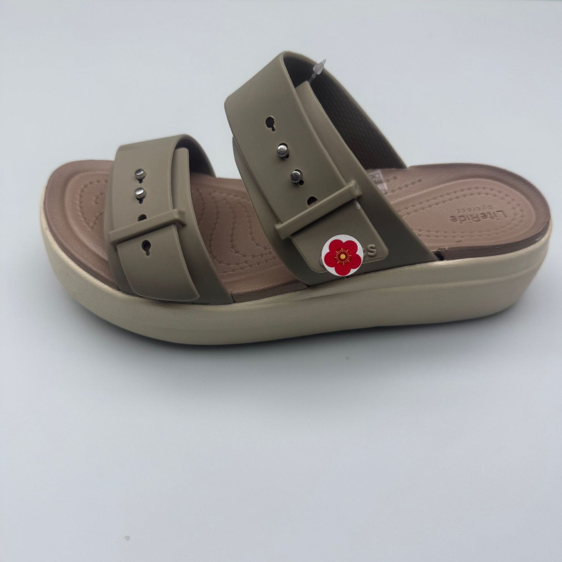 Moterų paplūdimių sandalai – atvira pirštų danga, sagties dirželis su sagtimi, platforma su kliniu, TPU viršus, EVA padas, kulno aukštis 3–6 cm