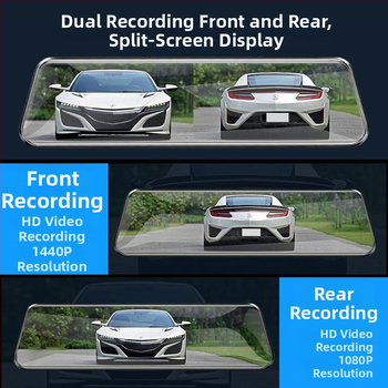 Camera auto pentru bord cu lentile față și spate duble, rezoluție 2160p, vedere de noapte îmbunătățită