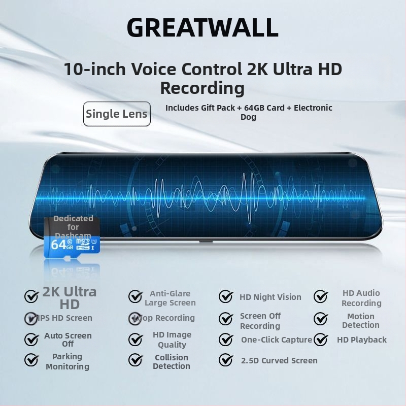 Camera auto pentru bord cu lentile față și spate duble, rezoluție 2160p, vedere de noapte îmbunătățită